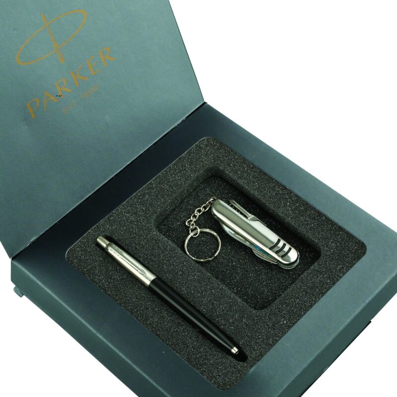 Parker Jotter Standard Chrome Trim Ball Pen with Swiss Knife