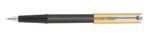 Parker Beta Premium Fountain Pen, Refillable, Chrome Trim, Gold with Free Ink Cartridge (1 Count, Ink - Blue)