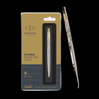 Parker Classic Stainless Steel Gold Trim Ball Pen