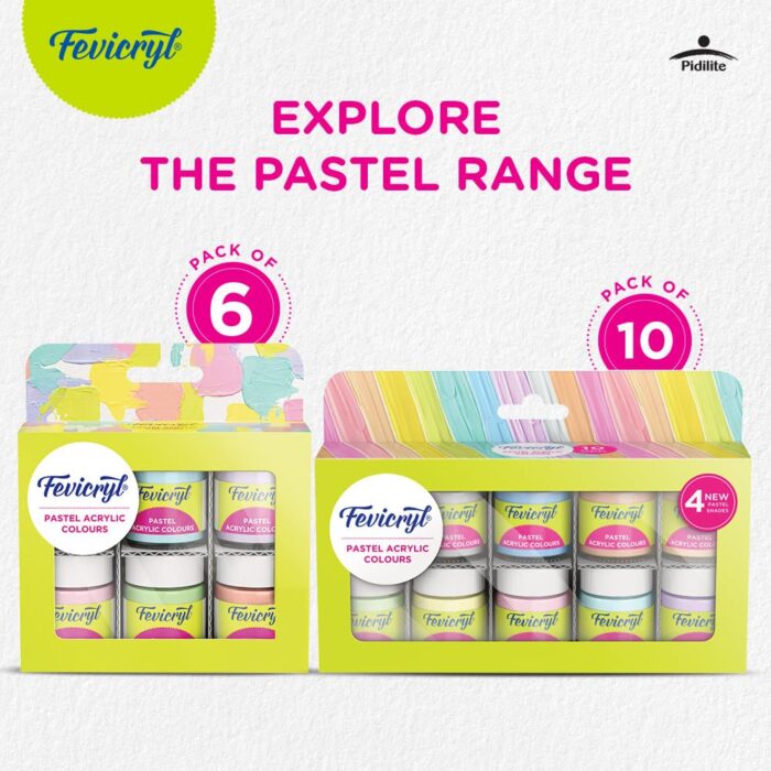 Fevicryl Acrylic Colours Pastel Kit | 10 Colours x 15 ml - Image 6