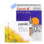 Camlin Artist Colour Pencils Assorted Pack of 24 Shades with FREE A4 Sketch Book