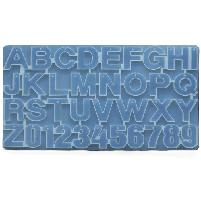 SMABCDWH_1-700x700 Jags Alphabet and Number Mould With Hole For Keyrings 8mm Thick & 2 Inches | Silicone Resin Moulds - Image 1
