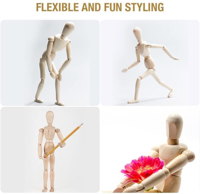 Artists Wooden Manikin Drawing Wooden Human - Image 2