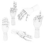 Chrome Wooden Art Mannequin Hand Model - Image 5
