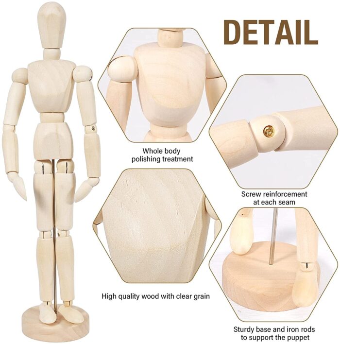 Artists Wooden Manikin Drawing Wooden Human - Image 3