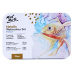 Mont Marte Metallic Watercolour Cake Set in Tin Premium 21 pcs. - Image 2