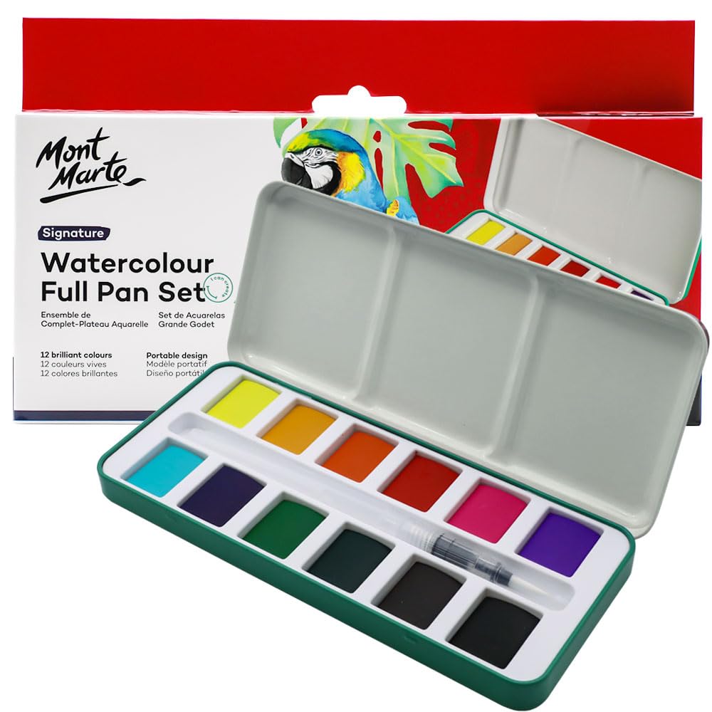 61Zl+dXWXEL._SL1000_ Mont Marte Watercolour Full Pan Set 13pc. - Image 1