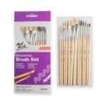 Mont Marte Natural Hair Rounf & Angle Combo Brush Set 13 - Image 3