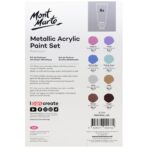 Mont Marte Metallic Acrylic Paint Set 8pc x 36ml - Image 2