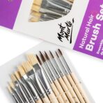 Mont Marte Natural Hair Rounf & Angle Combo Brush Set 13 - Image 4