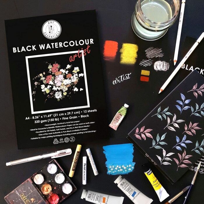 Art Essentials Black Artist Watercolour Paper Fine Grain 320 GSM A5