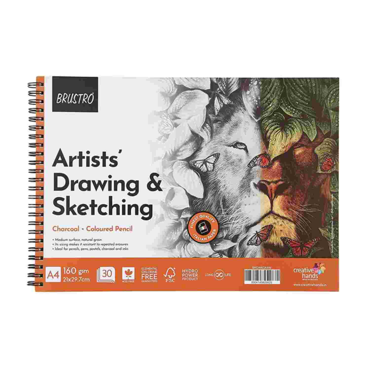 Brustro ADS Brustro Artists Drawing & Sketching Wiro Pad A4-160GSM (30 Sheets) - Image 1