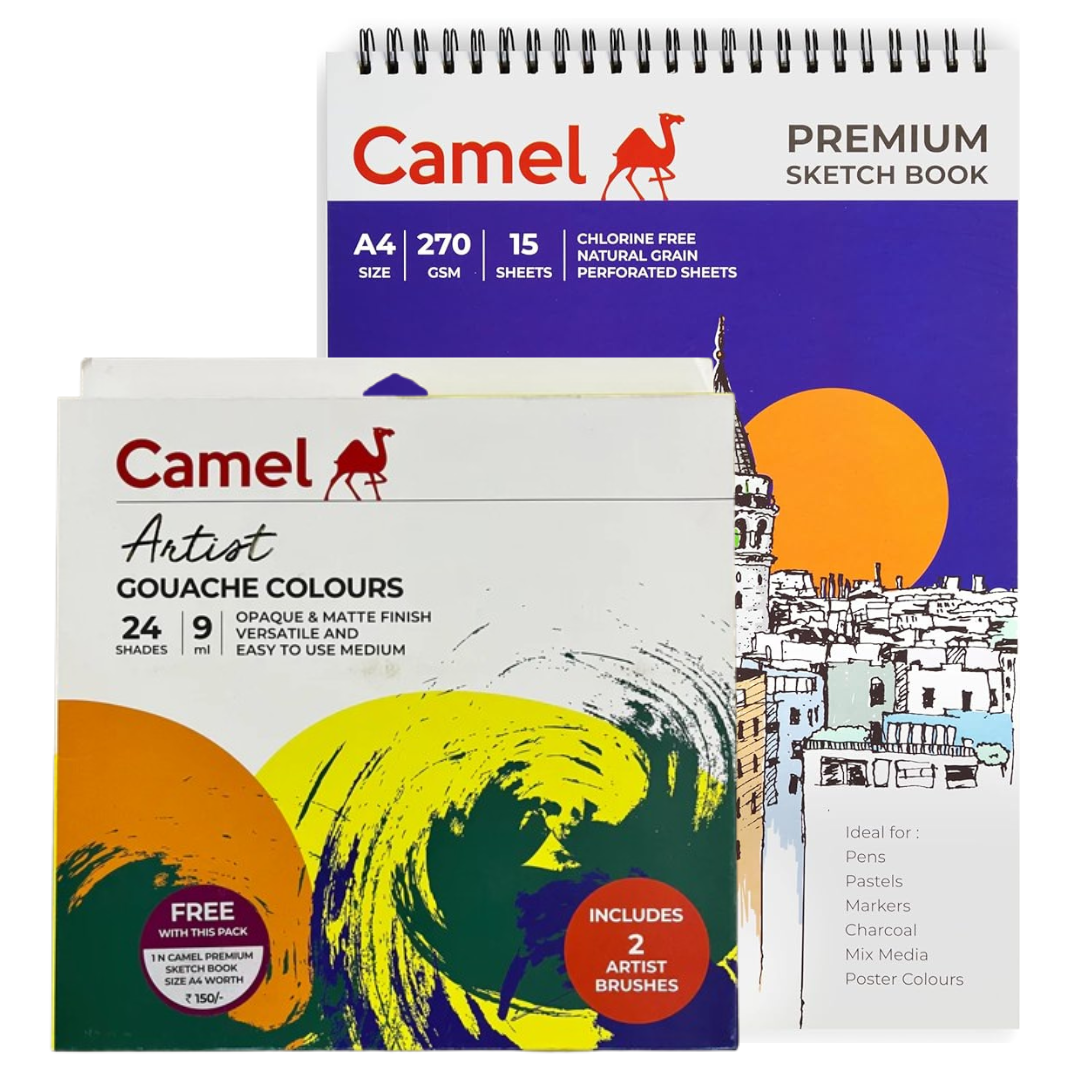 Camel Artist Gouache Colors 24 Shades 9 ML Camel Artist Gouache Colors 24 Shades 9 ML