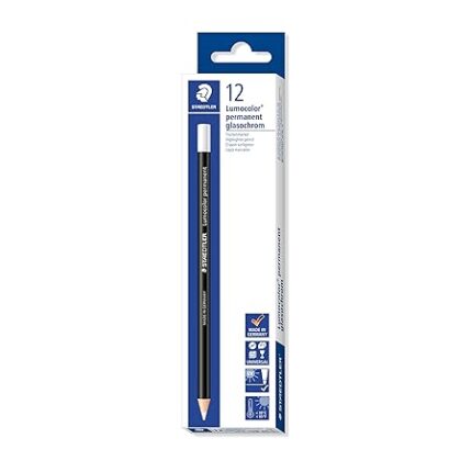 Staedtler Lumocolour Permanent Glasochrom Pencil - White (Box of 12)