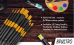 BRUSTRO Artists Gold Taklon Brushes Set of 10