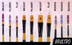 BRUSTRO Artists Gold Taklon Brushes Set of 10