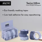 Brustro Timeless Patterns Washi Tapes (Set of 5 | 15mm x 5m)