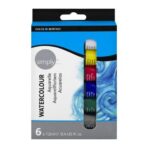 Daler Rowney Simply Watercolour Set 6 x 12ml Tubes | Watercolour Paint Set for Beginners & Students