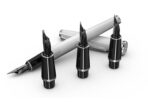 Scrikss | Calligraphy | Pen Set | White Acrylic Carbon Fiber | Medium, 1.1mm, 1.5mm, 2.3mm Nib