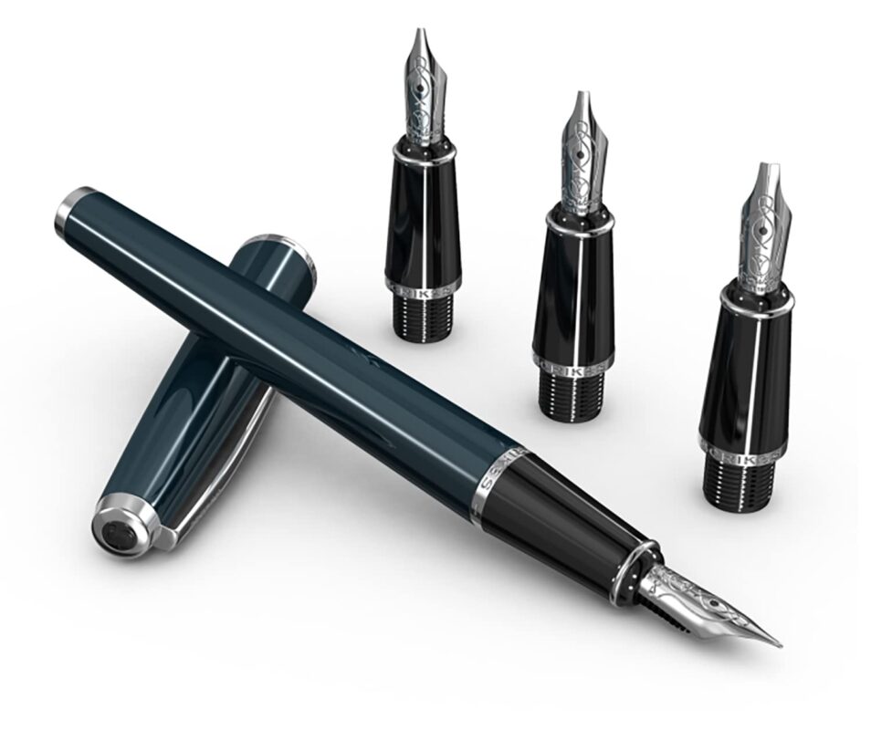 Scrikss | Calligraphy | Pen Set | Blue | Medium, 1.1mm, 1.5mm, 2.3mm Nib