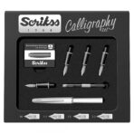 Scrikss | Calligraphy | Pen Set | White Acrylic Carbon Fiber | Medium, 1.1mm, 1.5mm, 2.3mm Nib