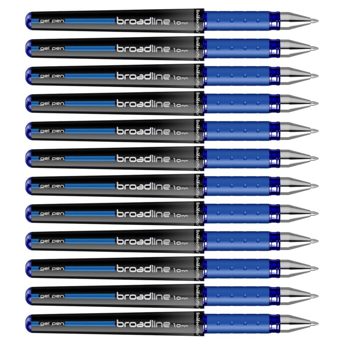 Scrikss | Office Broadline | 0.1mm | Gel Pen | Blue | Pack Of 12