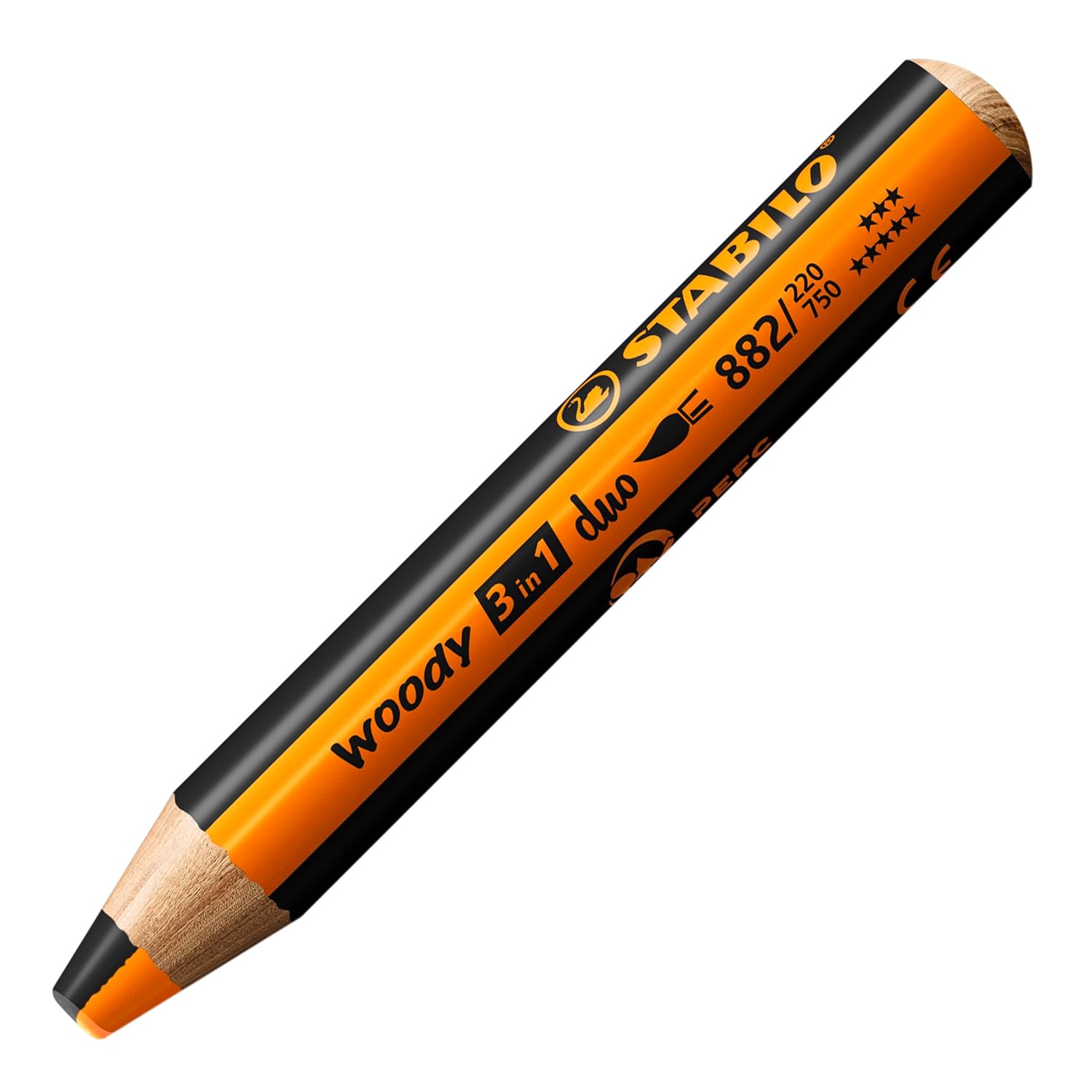71AdNQ5xtdL._SL1500_ Stabilo | Multi-Talented Pencil | Woody 3 In 1 Duo | Orange/Black | 1 Piece