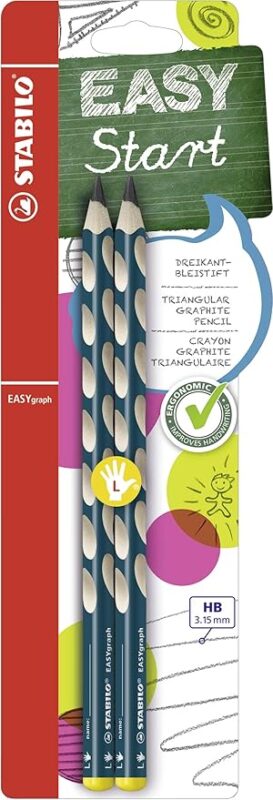 Stabilo | Easygraph Pencil | 2 Pack | Left Handed | HB Petrol