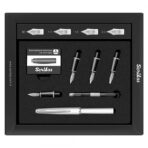 Scrikss | Calligraphy | Pen Set | White Acrylic Carbon Fiber | Medium, 1.1mm, 1.5mm, 2.3mm Nib