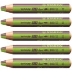 Stabilo | Multi-Talented Pencil | Woody 3 In 1 Duo | Light Green/Brown | Pack of 5