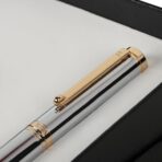 Arista | Ballpoint Pen | Chrome With Gold Trim | With A5 Note Book
