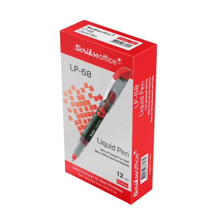 Scrikss | LP-68 | Liquid Pen | Box Of 12 | Red