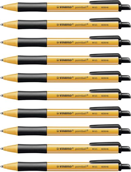Stabilo | Pointball | Ballpoint Pen | Black | Pack Of 10