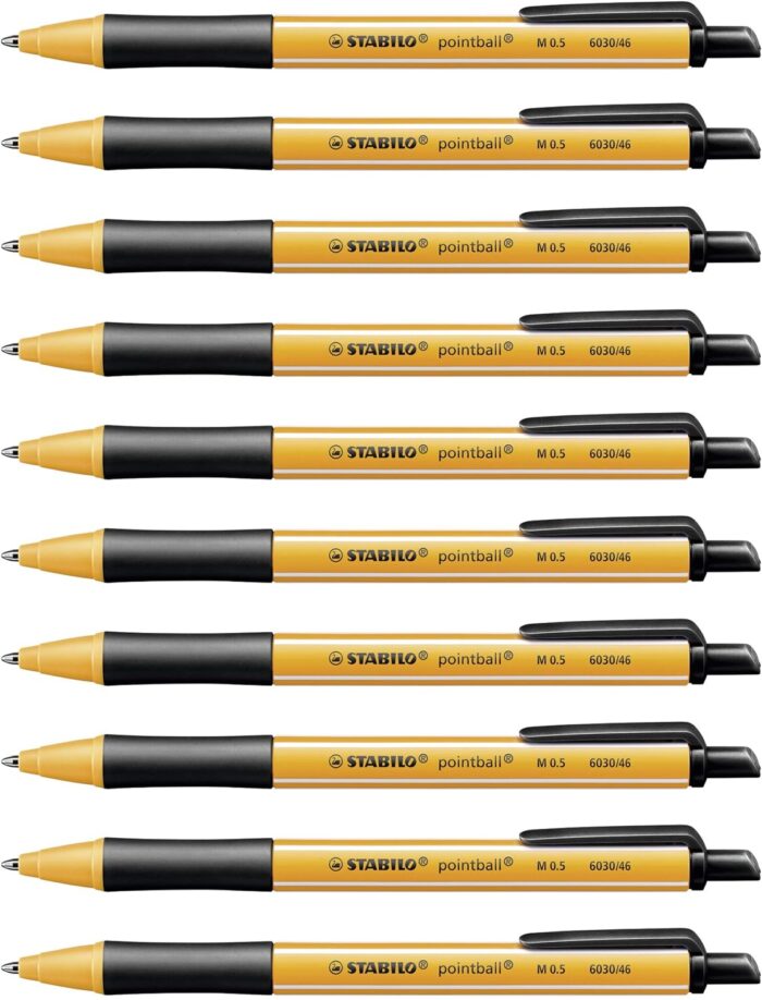 Stabilo | Pointball | Ballpoint Pen | Black | Pack Of 10
