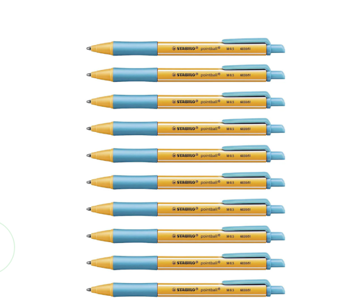 Stabilo | Pointball | Ballpoint Pen | Turquoise | Pack Of 10