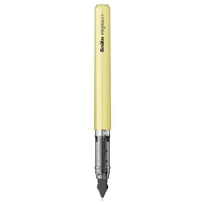 Scrikss Primeo Medium Nib Fountain Pen | 3 Cartridges Included | Stainless Steel Nib & ABS Body | Kiwi Green | in Blister Pack