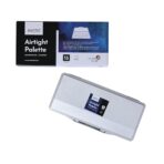 BRUSTRO Artists’ AIRTIGHT Palette 16 Wells for Watercolour and Gouache with a Special Section to Hold 24 Half Pans and a Removable Clear Tray