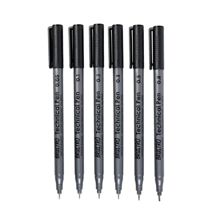 Brustro Technical Pen Black (Pack of 6)