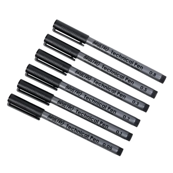 Brustro Technical Pen Black (Pack of 6)
