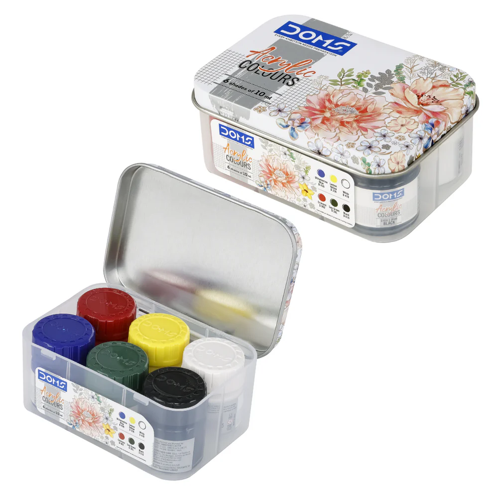 DOMS Acrylic Paints Set (6 Shades x 10ml) DOMS Acrylic Paints Set (6 Shades x 10ml)