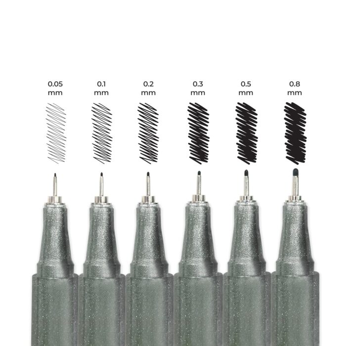 Camel FineLiner Pens Assorted pack of 6 pens with 6 free A6 postcards
