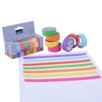 BRUSTRO Neon Burst Washi Tapes Set of 7 15 mm x 5 mtrs