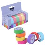 BRUSTRO Neon Burst Washi Tapes Set of 7 15 mm x 5 mtrs