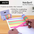 BRUSTRO Neon Burst Washi Tapes Set of 7 15 mm x 5 mtrs