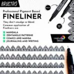 Brustro Professional Pigment Based Fineliner Pen Black Pack of 10