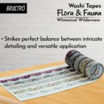 BRUSTRO Washi Masking Tapes Flora and Fauna Shade15 mm x 5 mtrs (Set of 5)
