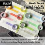 BRUSTRO Washi Masking Tapes Pastel Palette Solids Shade 15 mm X 5 mtrs (Set of 10)