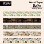 BRUSTRO Washi Tapes Retro Series 20 mm x 5 m (set of 5)