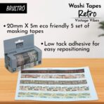 BRUSTRO Washi Tapes Retro Series 20 mm x 5 m (set of 5)