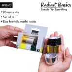 Brustro Radiant Basics Washi Tape Simple Yet Sparkling (Set of 3)